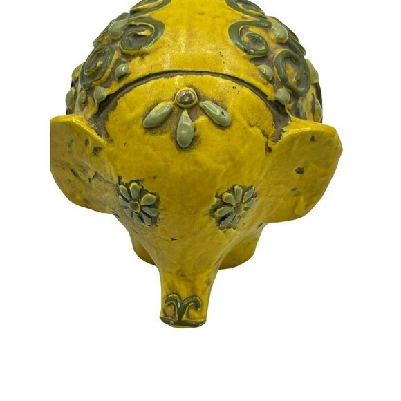 Vintage MCM Fitz & Floyd Paperweight Yellow  Elephant Figurine FF Boho - Picture 6 of 7